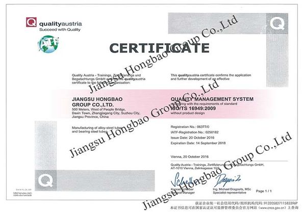 Çin Jiangsu Hongbao Group Co., Ltd. Sertifikalar